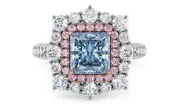 1.36 Ct Radiant Fancy Intense Blue Diamond